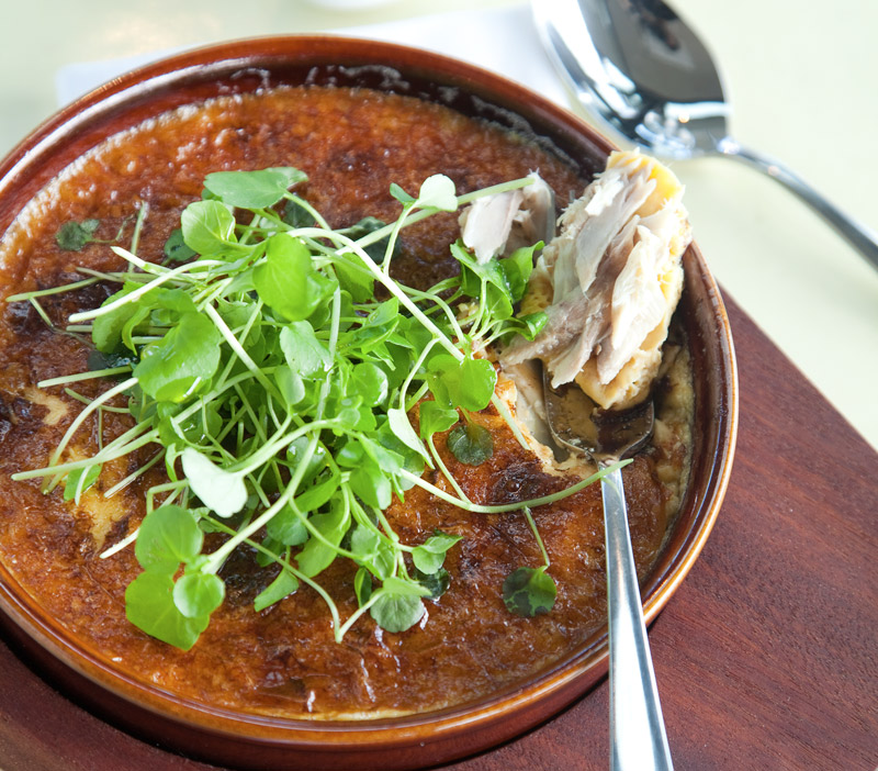 Kawhai omelette at Ostro restaurant, Auckland