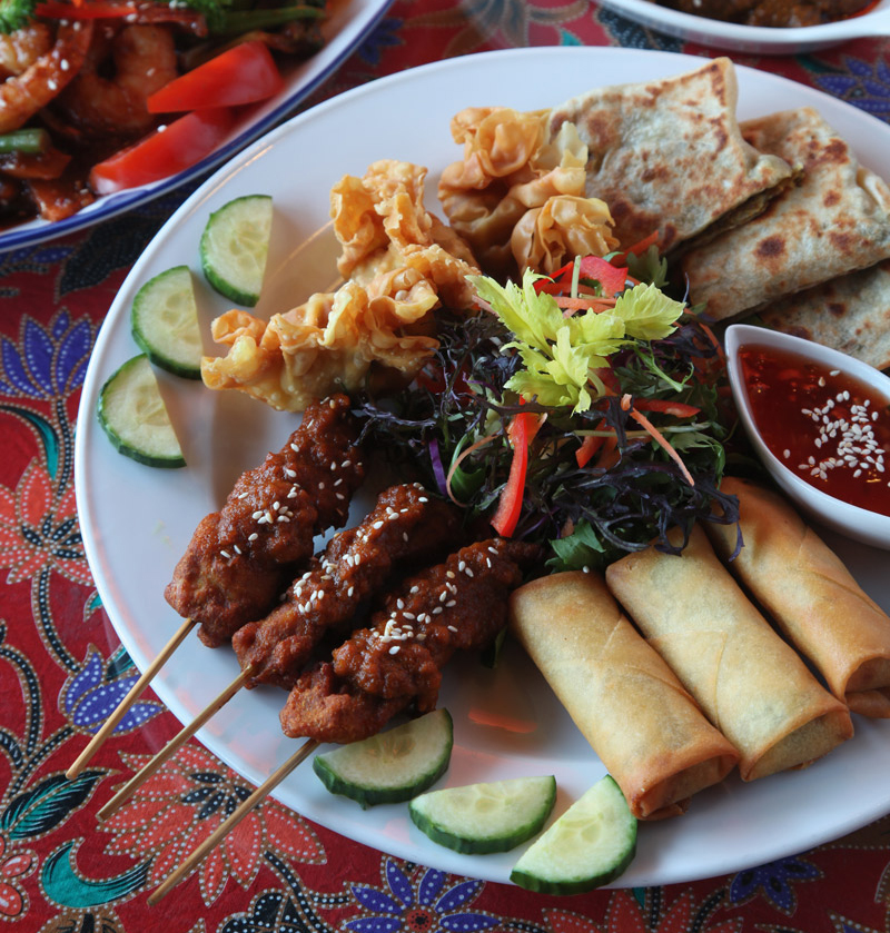 Platter of food at Langkawi restaurant