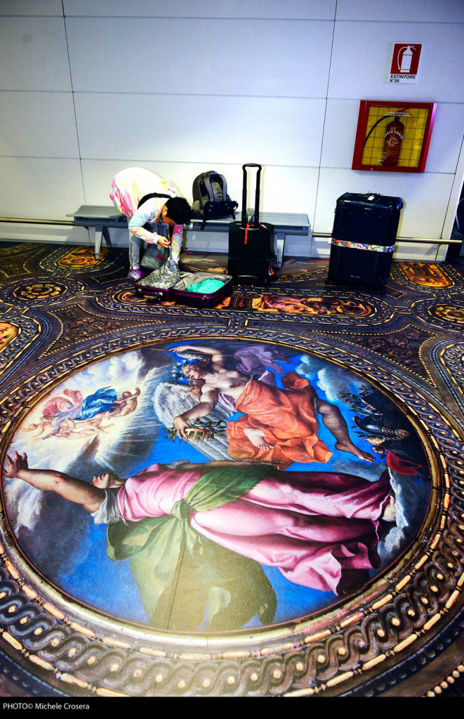 Identity check: Simon Denny transformed the floor at Marco Polo airport.
