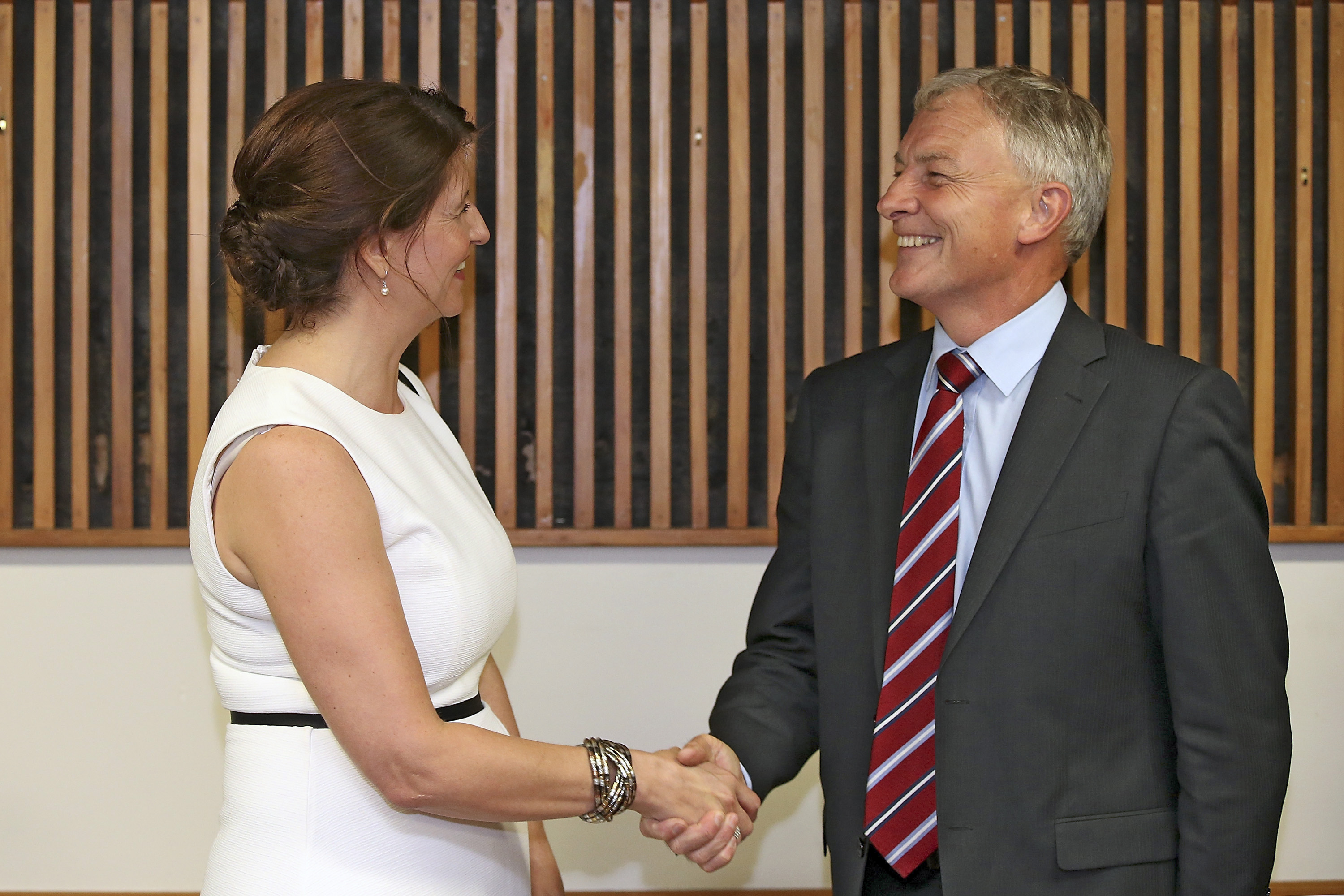 New besties? Centre-right candidate Vic Crone and centre-left candidate Phil Goff.