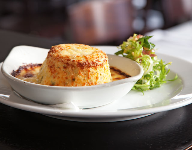 Goat's cheese souffle at the Engine Room