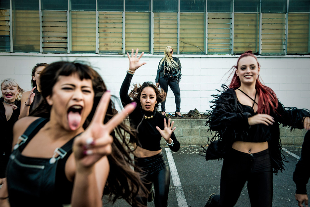 Parris Goebel with members of the Royal Family megacrew