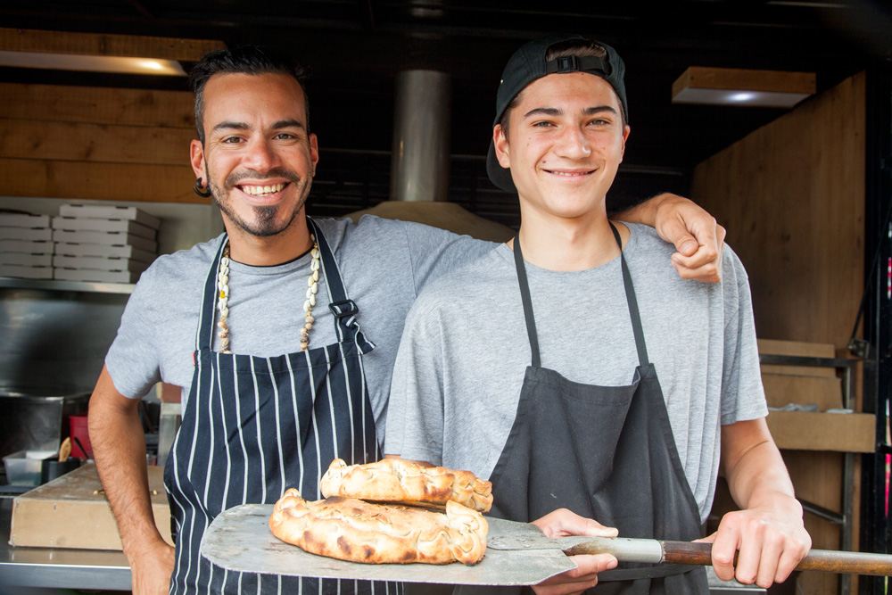 Uriel Jeremias (left) and Angelo Chiquet-Kaan at Dragonfired, Waiheke.