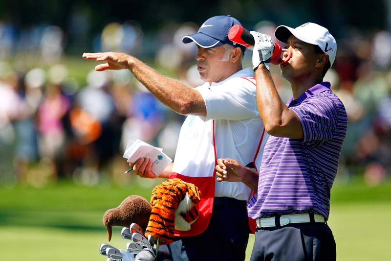 Steve Williams and Tiger Woods.