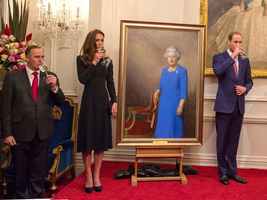 With the Duchess and Duke of Cambridge in Wellington, 2014.