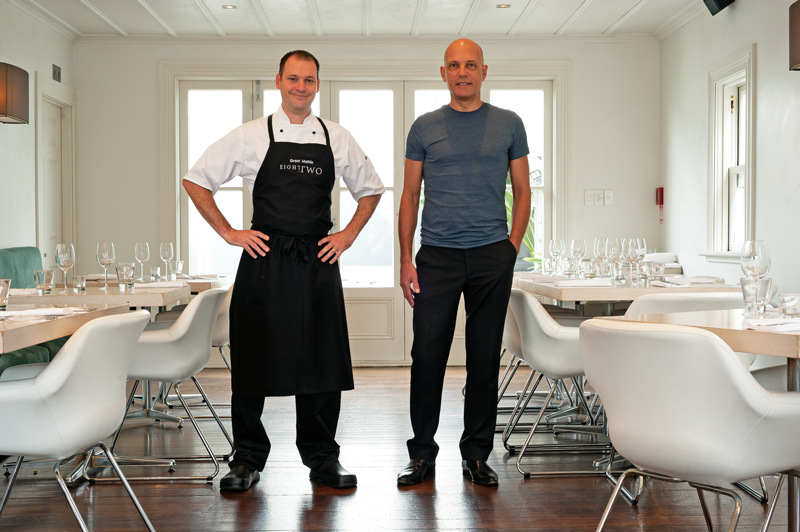 Chef Grant Mathie and owner Lindsay Swannack at Eight.Two restaurant, Auckland