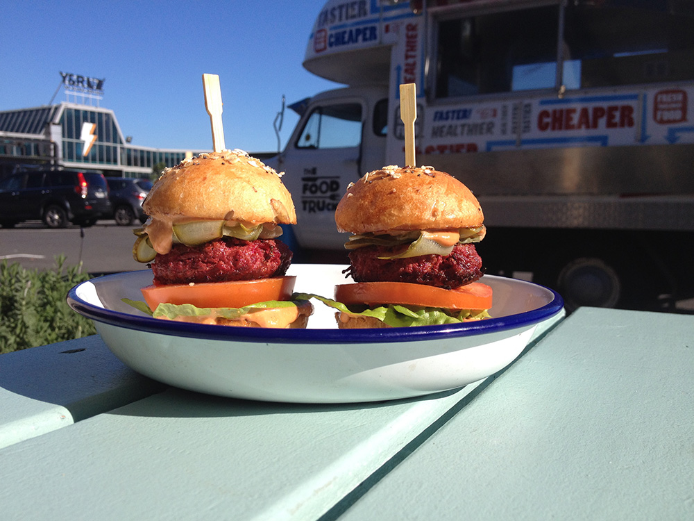 Mini beefroot burgers at The Food Truck. Photo: Delaney Mes for Metro. All rights reserved.