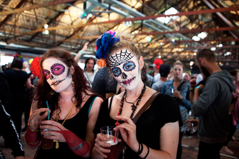 Party time in Shed 10 - the NZ Beer Festival. Photo: Ken Downie.