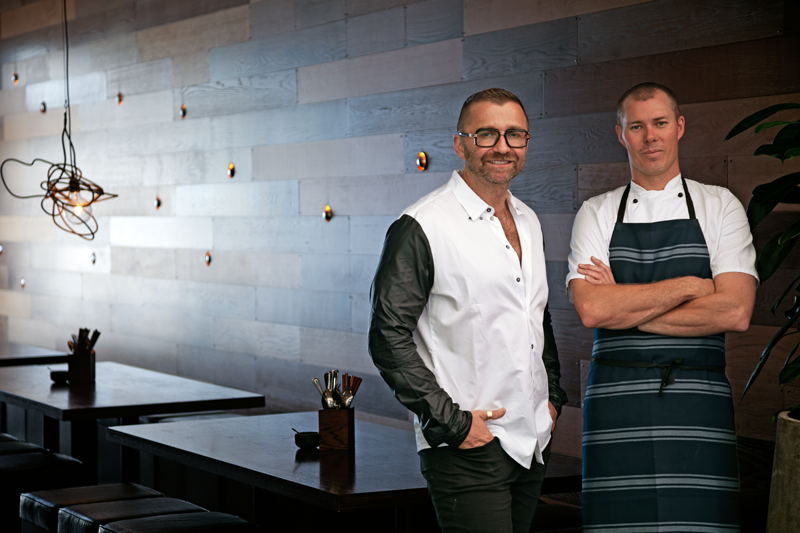 Mark Wallbank and Che Barrington at Moochowchow restaurant, Auckland
