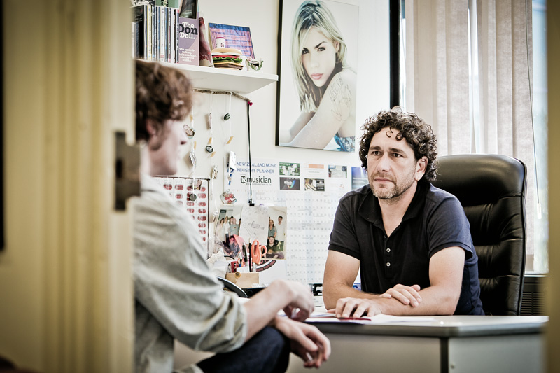 Above right: Breakfast host Vince Wynn with station manager Manu Taylor.
