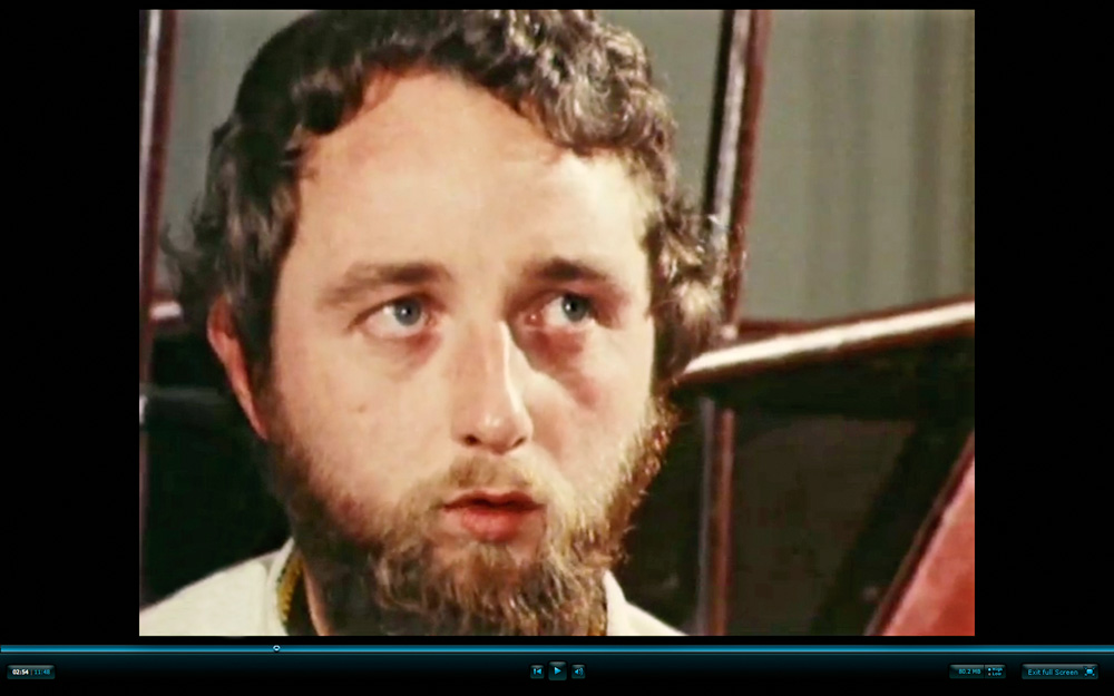 Derek King in a still from a punk documentary, 1978