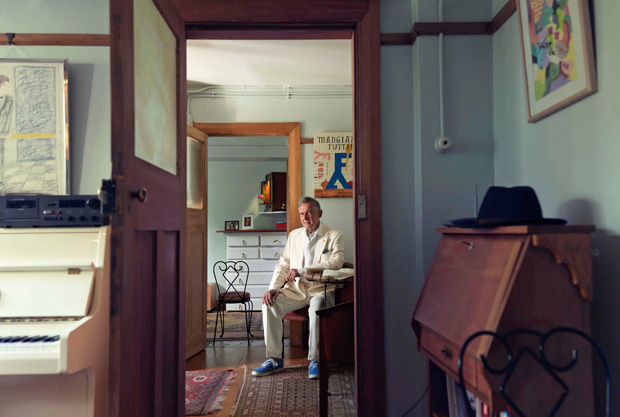 Grant Chilcott in his courtville flat.