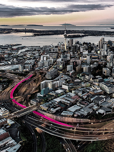 Auckland's pink cycleway, aka Te Ara I Whiti.