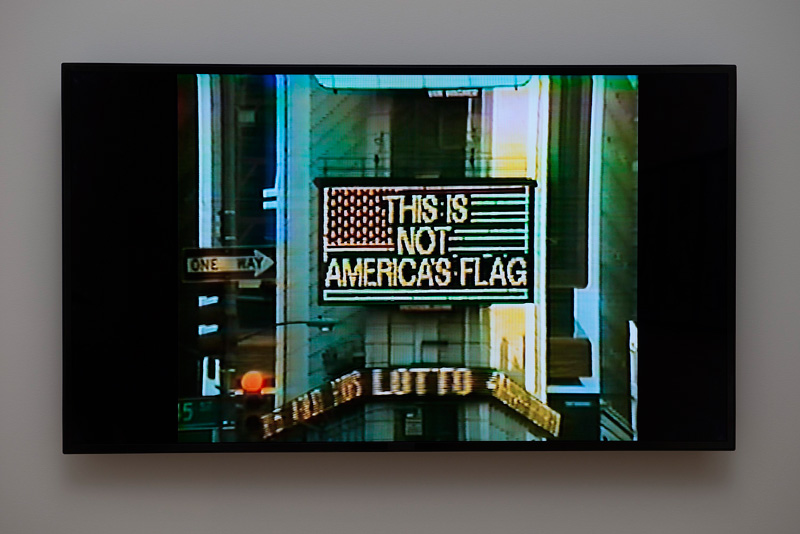 Alfredo Jaar’s A Logo For America in New York’s Times Square in 1987.