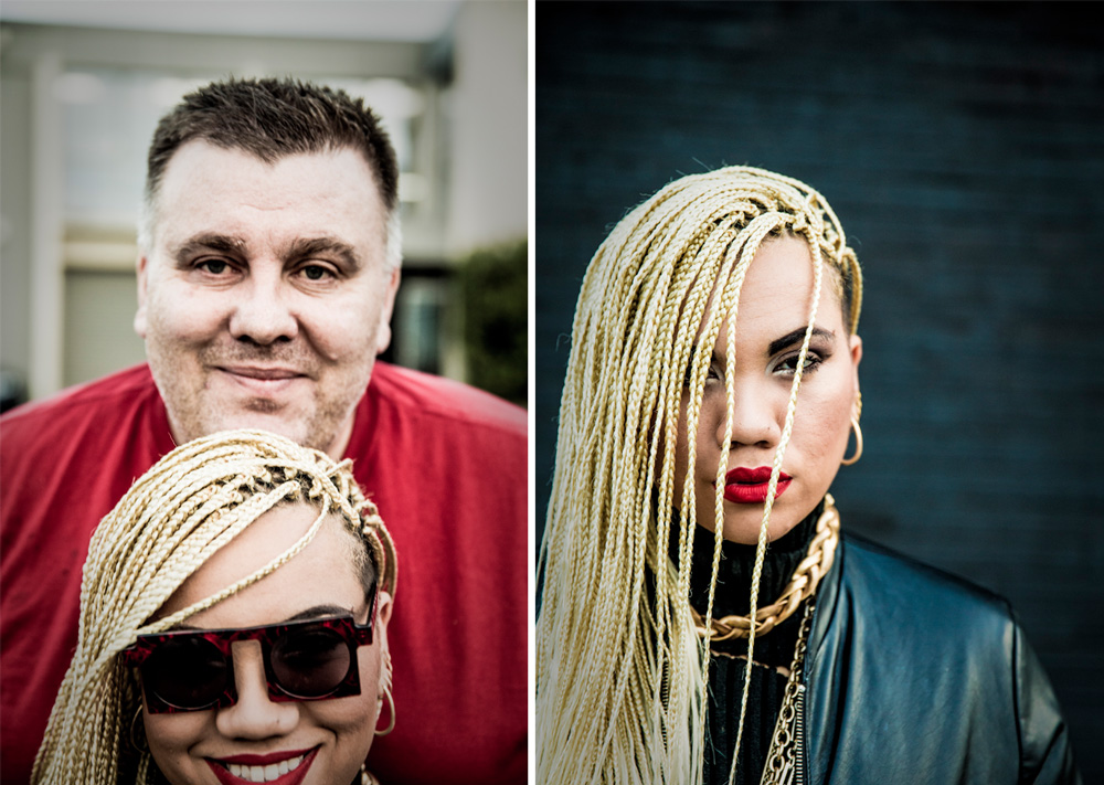 Parris Goebel with her father, Brett Goebel.