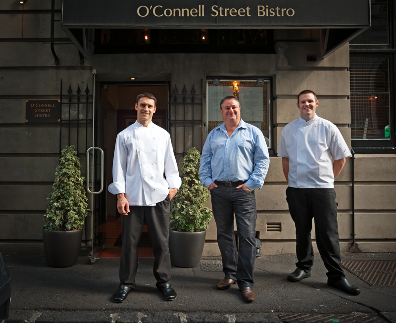 Alex Strobach, Chris Upton and Andrew Lautenbach at O'Connell Street Bistro, Auckland