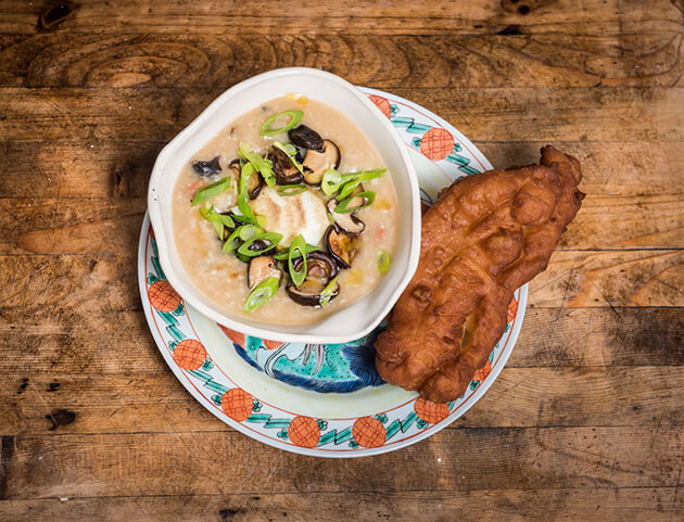 Ruby white's oolong, shiitake and miso congee. (All photos by Rebekah Robinson, unless stated otherwise).