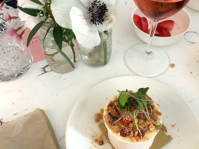 Taylors Estate Rosé and matching dessert at Milse. Photo: Alex Blackwood