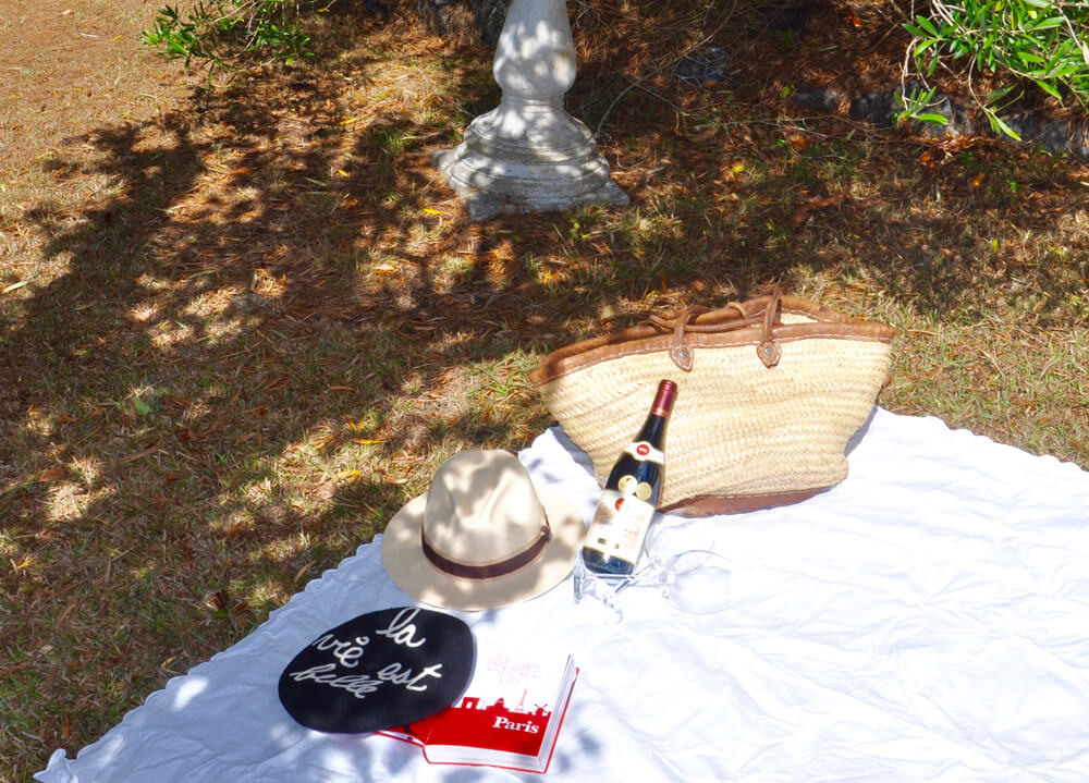 A Parisian picnic in an Auckland garden. Photo: Sue Lees