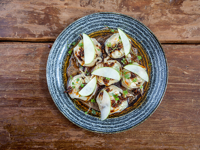 Prawn wontons.