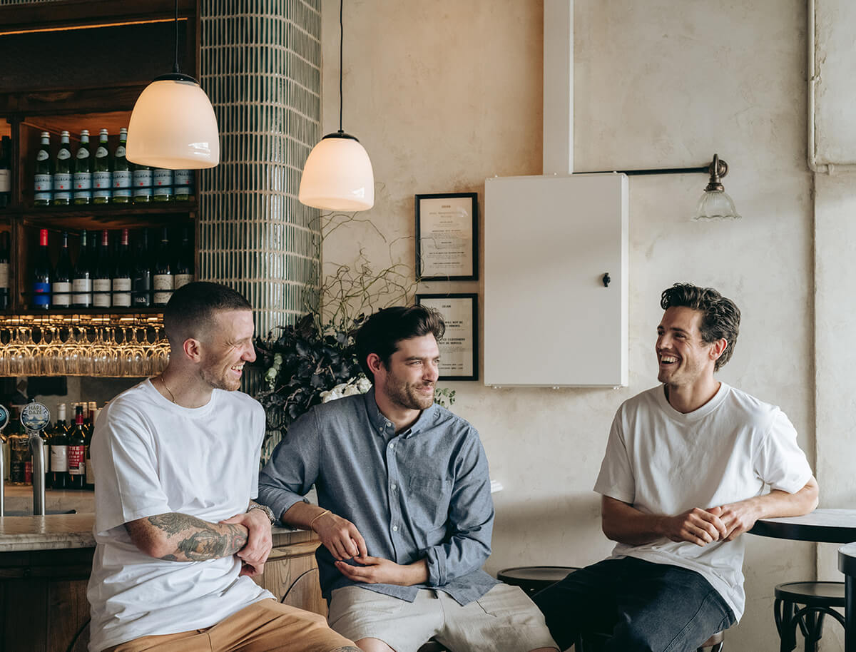 Left to right: Otis Gardner Schapiro, Willy Gresson and Hugo Baird. Photo: Josh Griggs