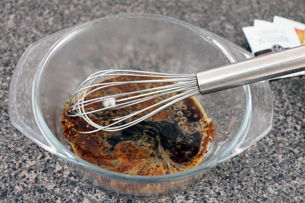 What it should look like after mixing coffee, water and sugar.
