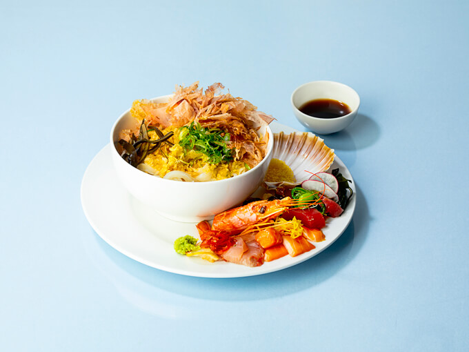 Sashimi with bukkake udon from Udon Works. Photo: Angie Humphreys