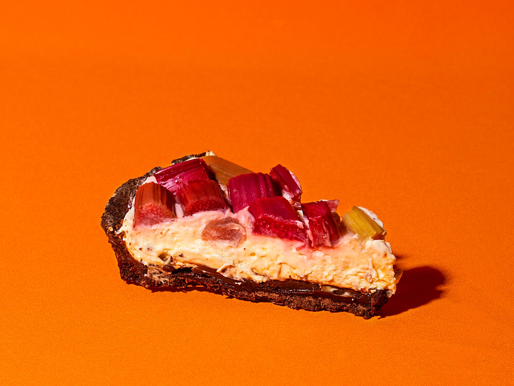 Rhubarb chocolate tart, from Coffee Pen. Photo: Angie Humphreys