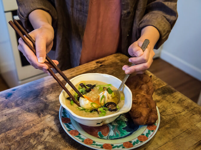 Learn how to make the perfect vegetarian congee with Ruby White of Small Fry at home, easy