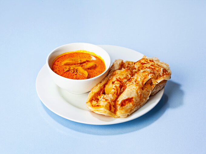 Roti canai with chicken from <a href=
