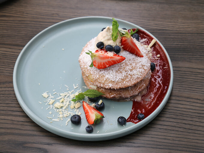 Patch cafe's buckwheat pancakes. Photo: Jean Teng