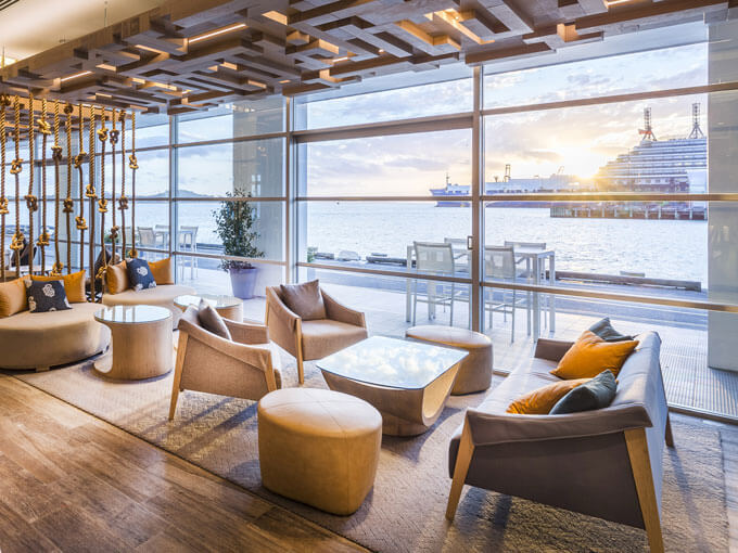 Bellini Bar on Princes Wharf offers high tea with a stunning view