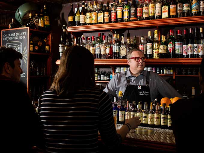 Sother Teague behind the bar. Photo: Supplied