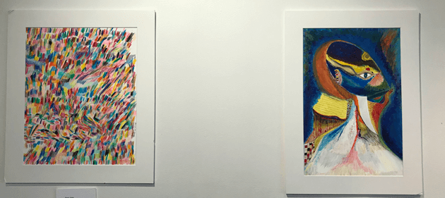 The abstract piece by New York artists Roger Jones (left) looks like post-modern paua. Photo: supplied