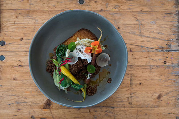 Sichuan chilli mince on toast