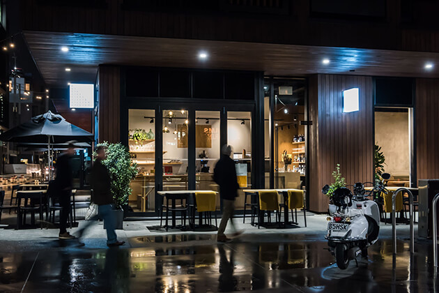 Williams Eatery by night. Photo: Rebekah Robinson