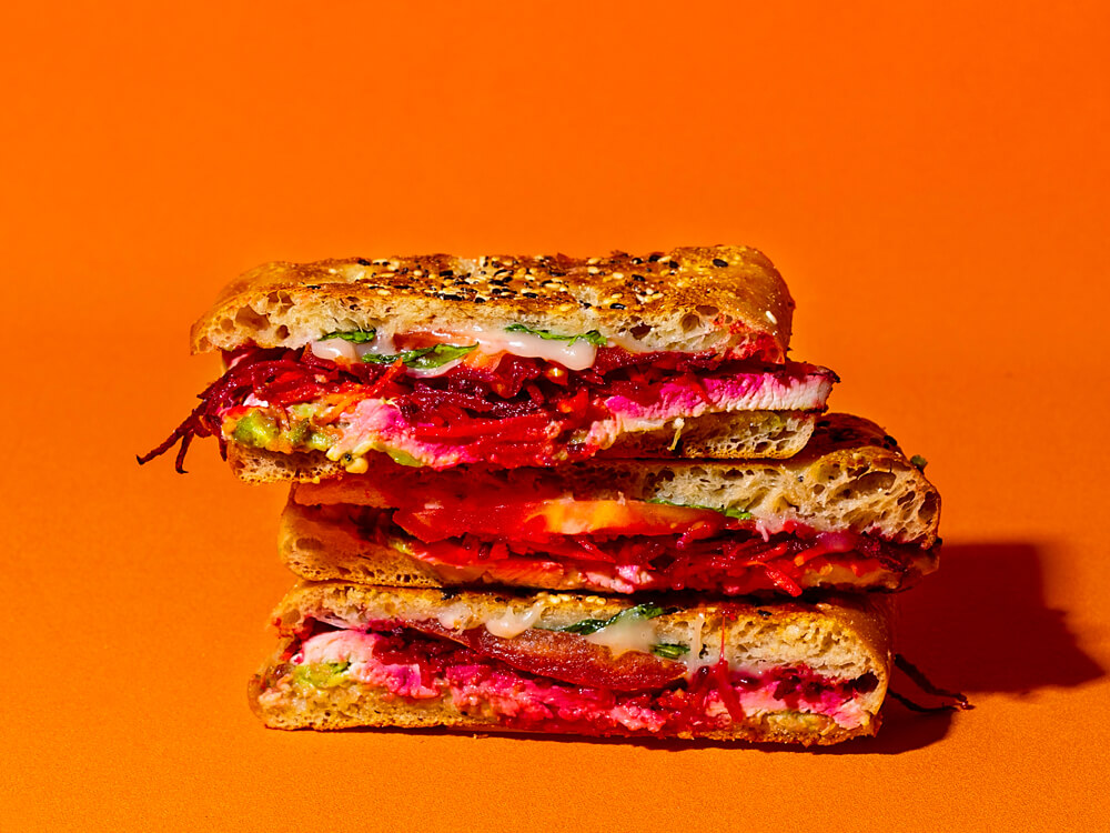 The chicken sandwich from Caffeteria Allpress. Photo: Angie Humphreys
