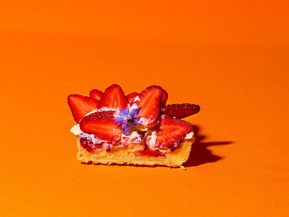 Little & Friday's strawberry tart. Photo: Angie Humphreys